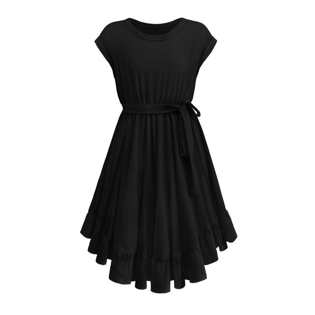 hahuha Vestido infantil para meninas de 5 anos Rockabilly sólido curto para  festa retrô roupas vintage manga swing 7-12 anos 