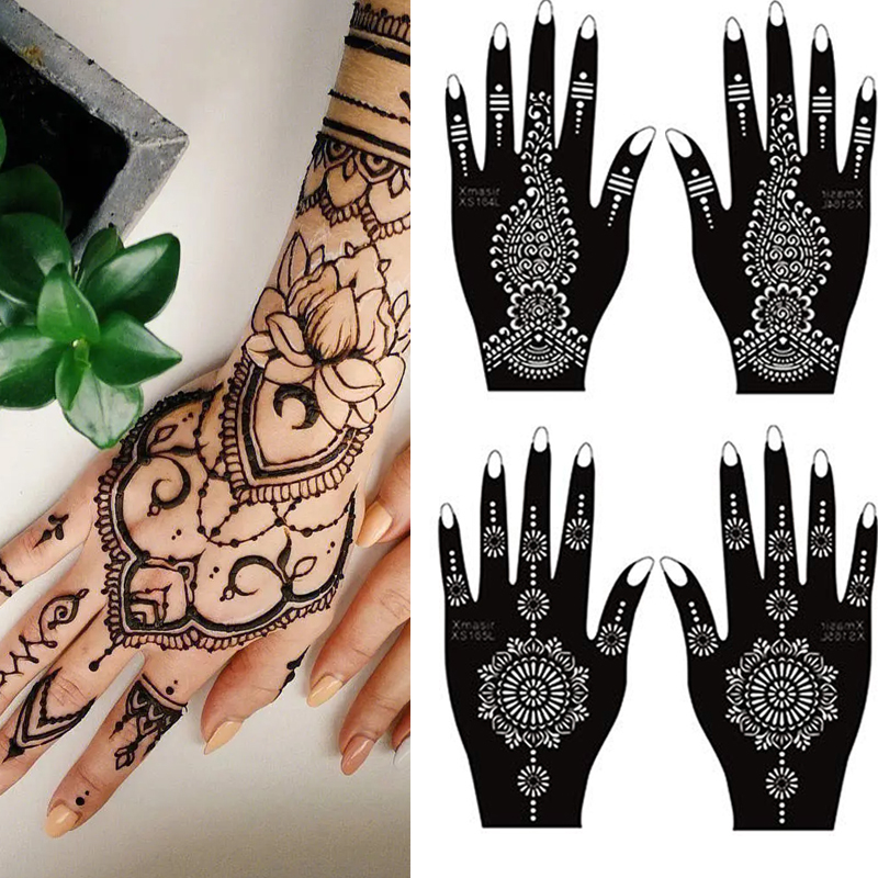 Best of 1 Pair Fashion Out Henna Stencil Temporary Hand Tattoos DIY Body Art Sticker Beauty Hand Decal Wedding Painting Makeup Tool Reviews & Tips