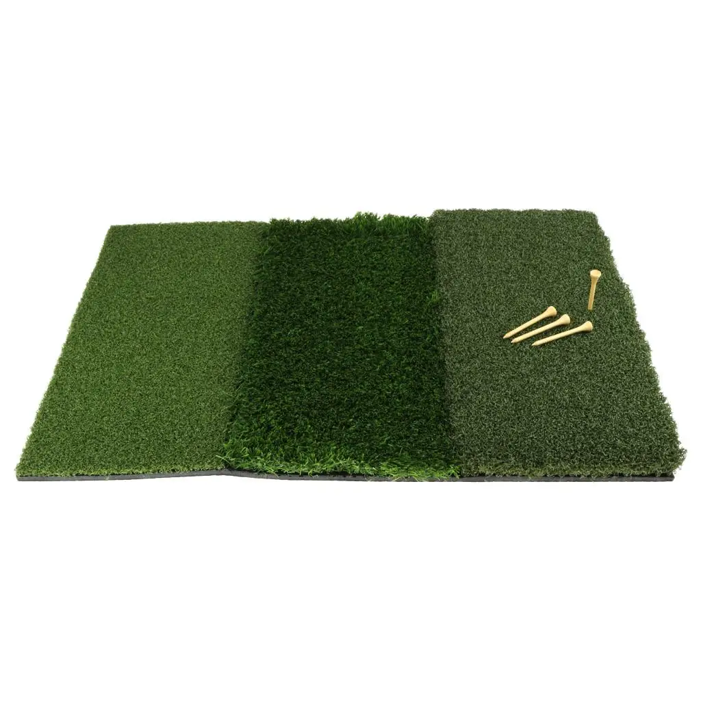 3 in 1 Portable Golf Hitting Practice Mat with Tee Holder for Backyard & Indoor Training Aid Equipment
