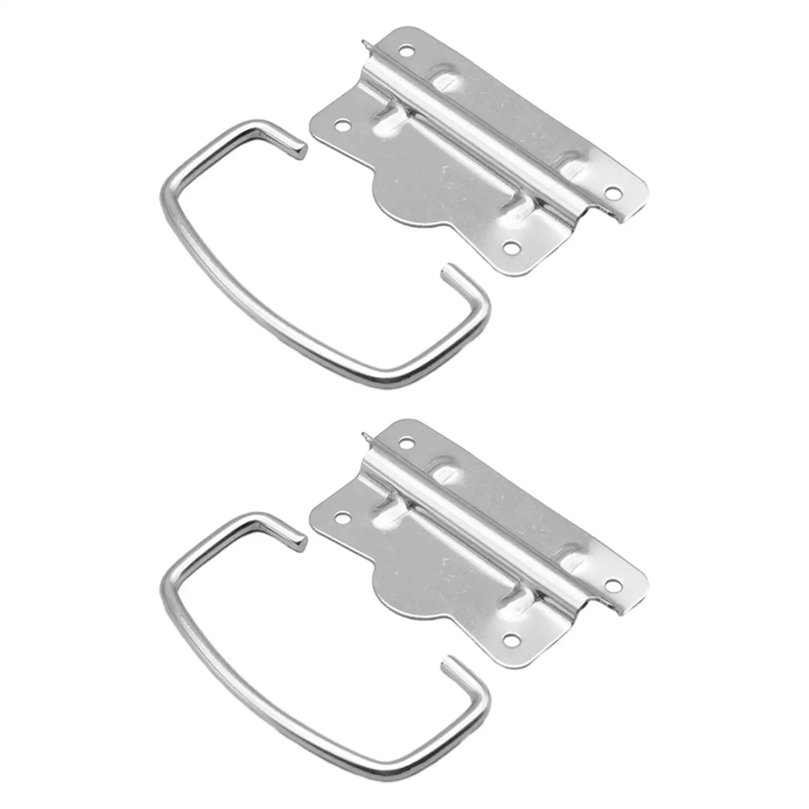 2x Stainless Steel Folding Pull Handles Heavy Duty Pull Rings Handle for Drawers Furniture Dresser Wooden Box Lifting Door Chest