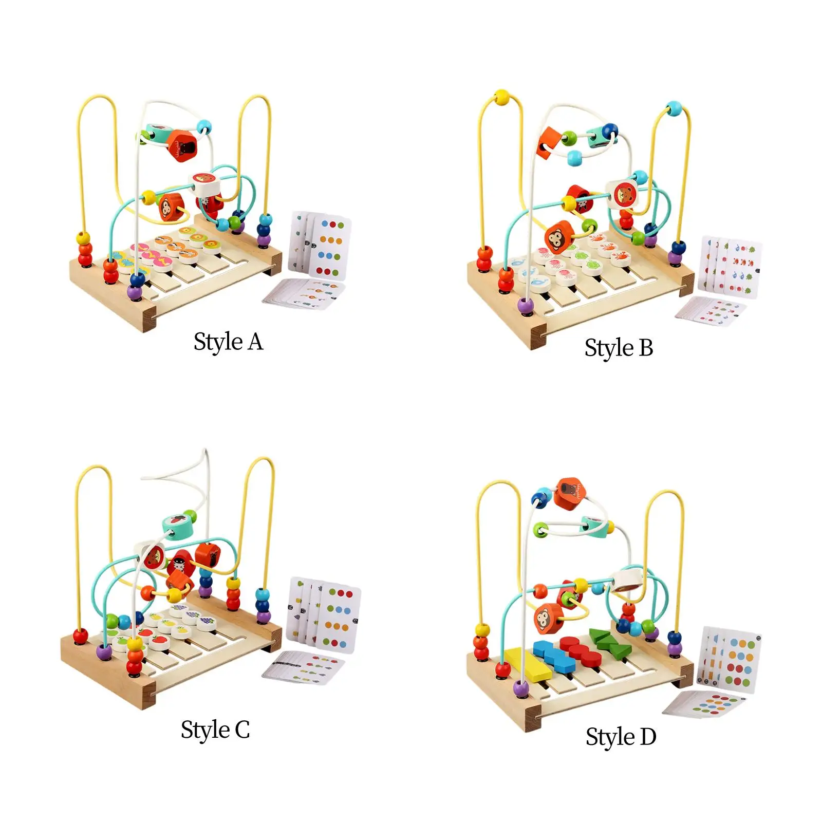 Matching Game Developmental Toys Multicolor Montessori Double Side Interactive Toy Educational Toy Bead Maze Toy for Bedroom