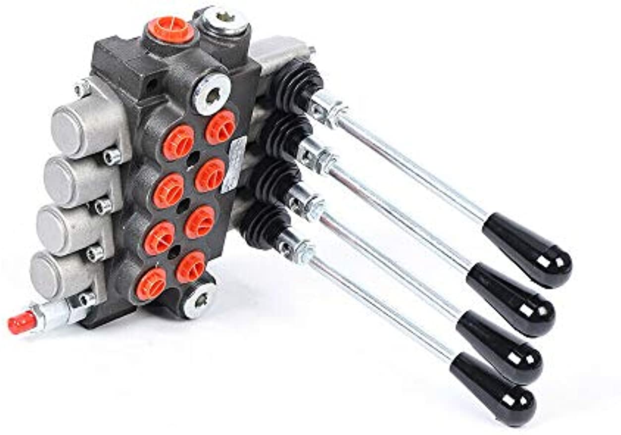 Hydraulic manual control valve 4-fold 40L for double acting cylinders DE