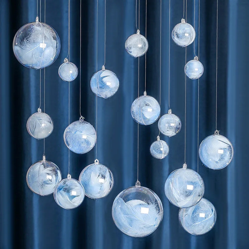 30-teiliges transparentes Acrylkugel-Set für Decken, Party-Dekoration, Geschäfte, Geschäft, Einkaufszentrum, Hängedekoration, Event, Weihnachtszubehör, kombiniert – Detail 5