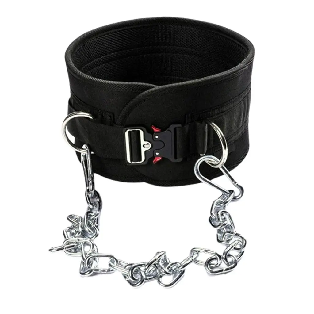 Thick Weight Lifting Belt Lifting Chain Chin up Heavy Duty Dips Wide with Buckle