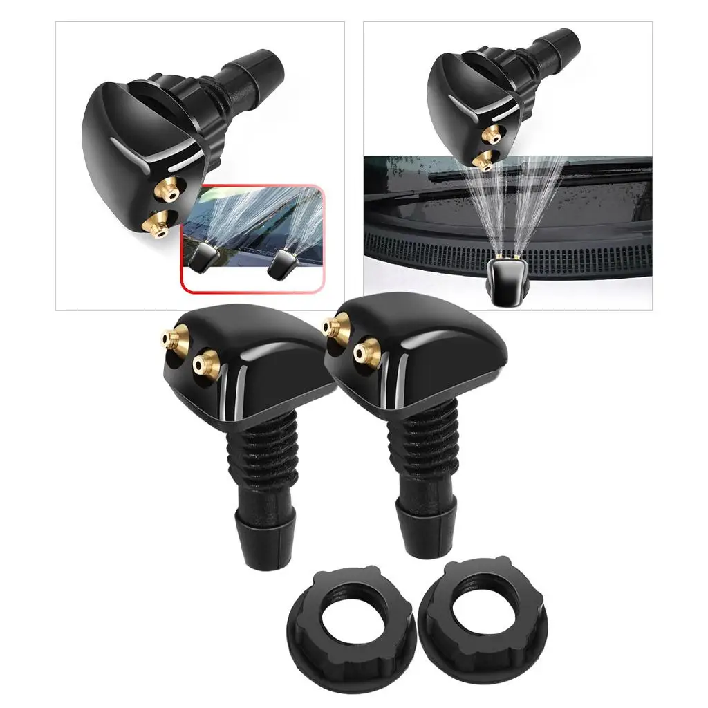 Windshield Washer Nozzles Universal Double Hole Sprayer Kit Fits for Car
