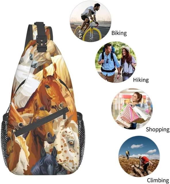 Zaino A Tracolla Multifunzione | Borsa Petto Con Foro Cuffie | Ideale Per Trekking E Viaggi - Foto 9