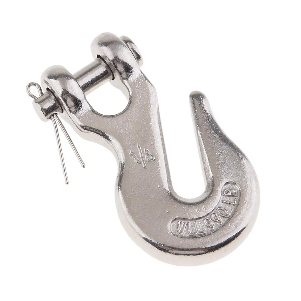 316 Marine Grade Stainless Steel Clevis Grab  Chain Hook 1/4