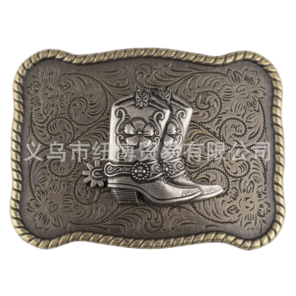 Western Cowboy Boot Gürtel Schnalle Legierung Material 3,8 cm Breite Bronze Mustang – Detail 5