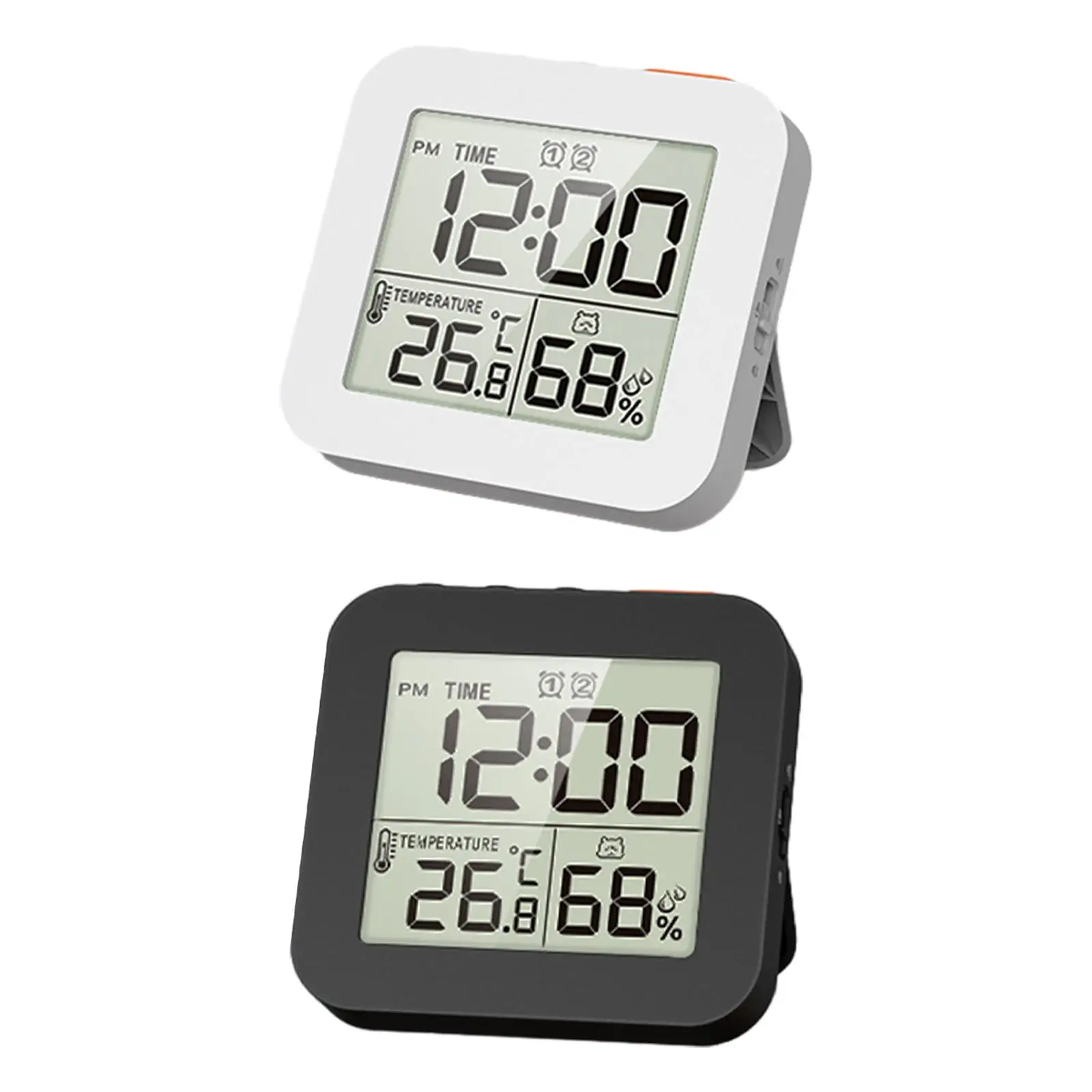 Thermometer Hygrometer Wall Clock Digital Bathroom Clock Shower Timer Shower Clocks for Kids Makeup Teacher Shower Cooking