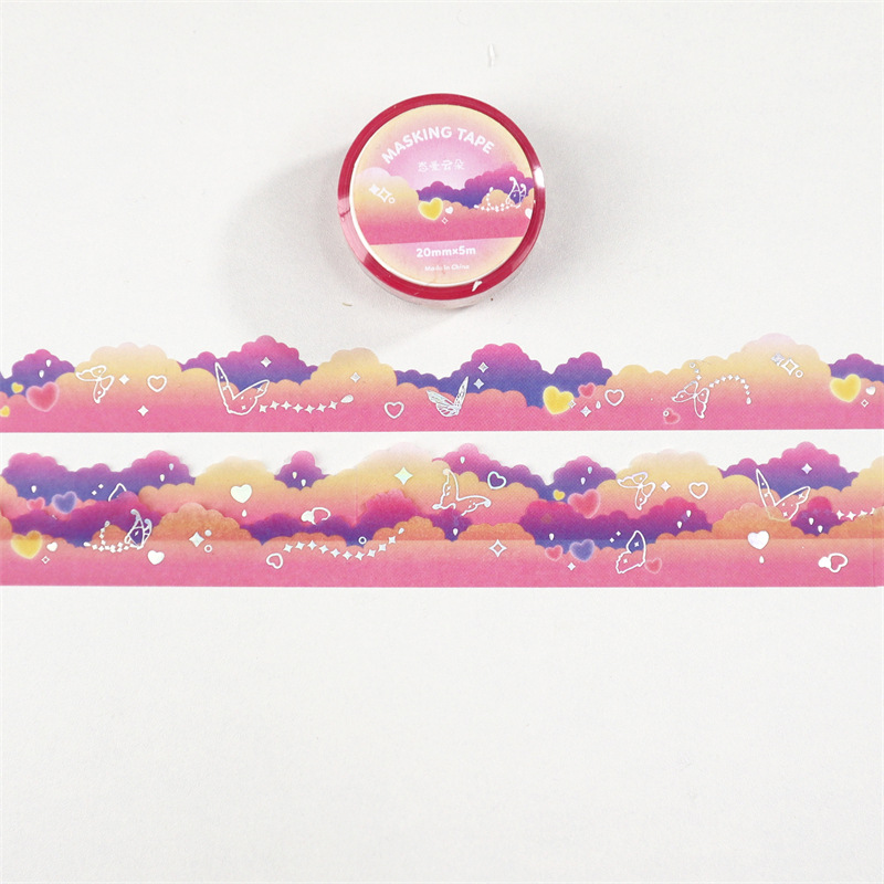 Kawaii stars moon clouds Decorative Adhesive Tape Hot silver Masking Washi Tape Diy Scrapbooking Sticker Label korean Stationery 15 Sdb8ab7f70bbb4a229d801918e218f117H