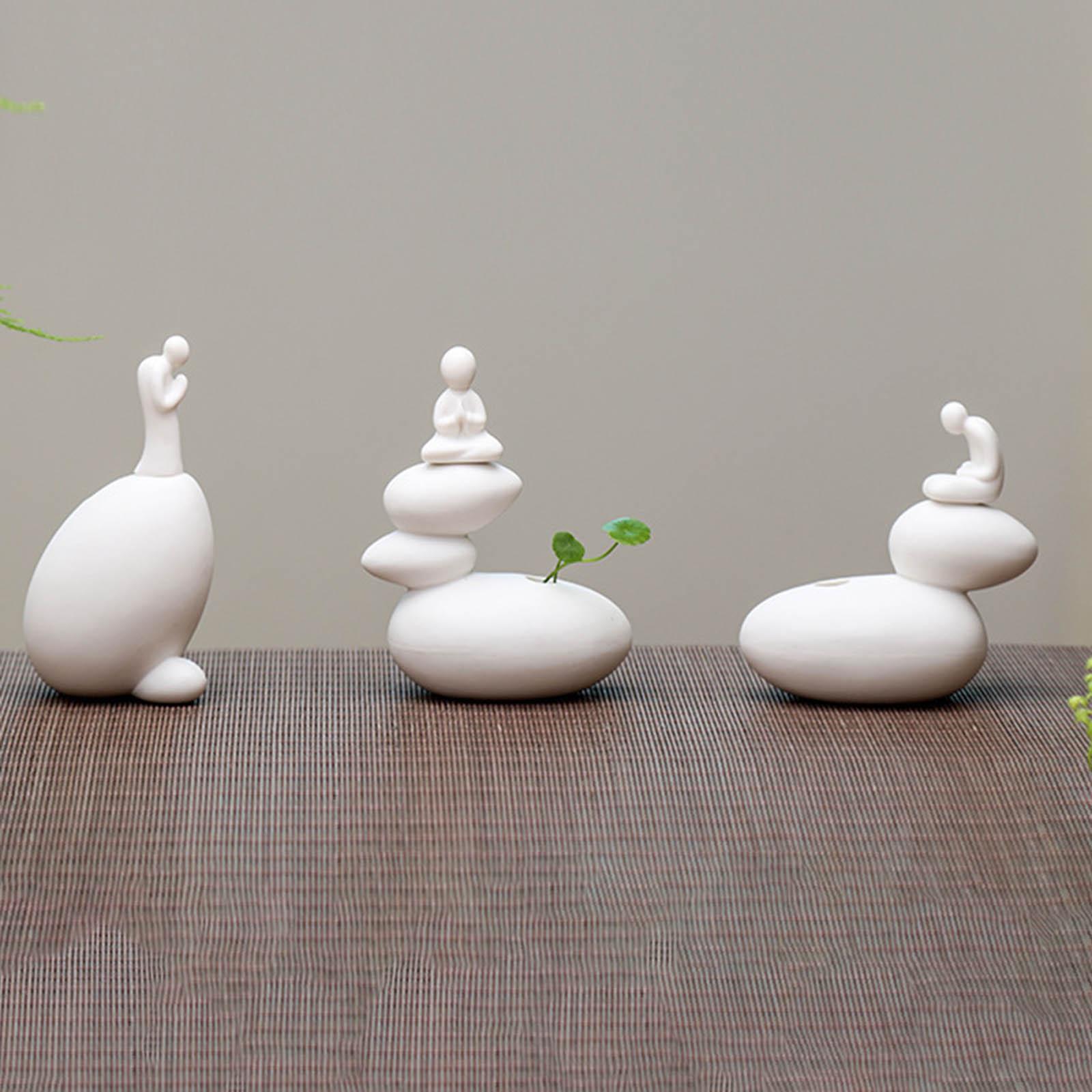 Ceramic Buddha Statue Hydroponic Desktop Flower Arrangement 