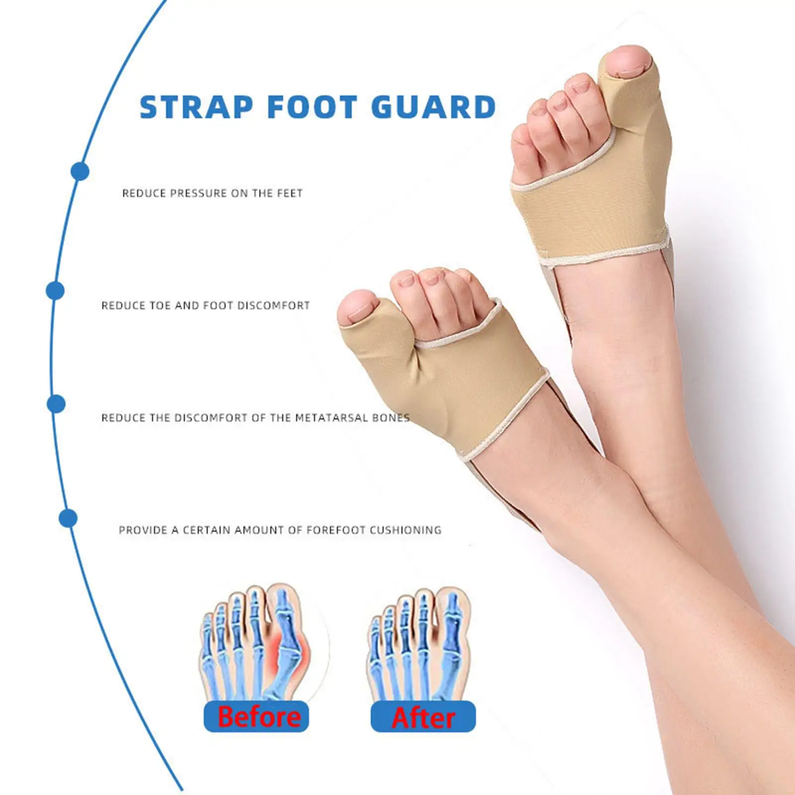 2Pcs Toe Splint Straightening Corrector Brace Straightener for Men Women Prevent Rubbing Easy to Clean