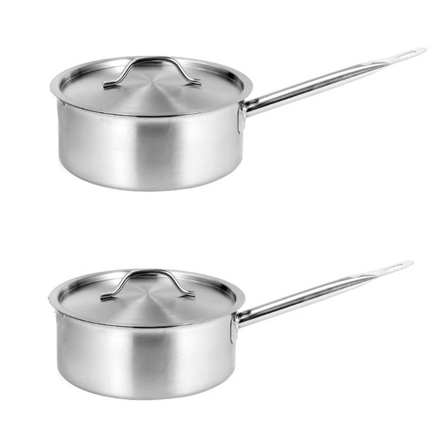 Small Saucepan Mini Soup Pot Cookware with Long Handle for RV, Size: 12.5 cm, Pink