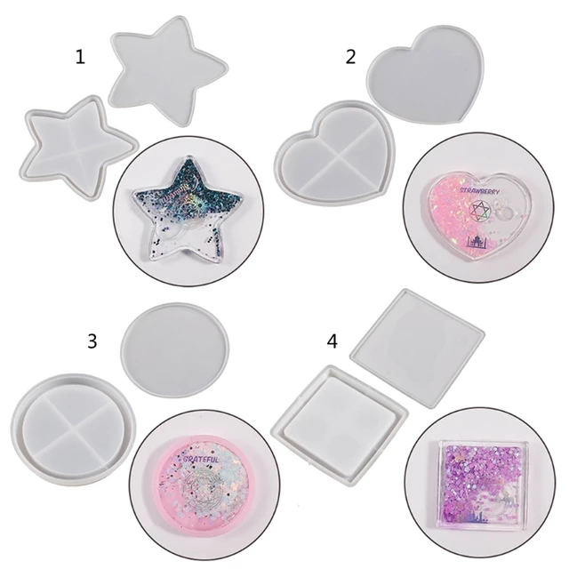 Star Shaped Resin Casting Molds Coaster Quicksand Molds Frame Epoxy Molds  Crafts - AliExpress