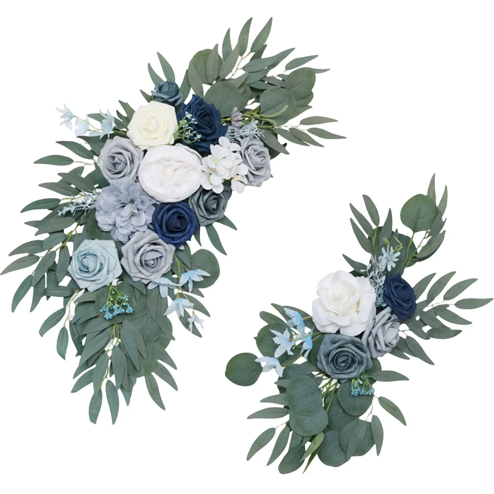 2 Pieces Artificial Rose Flower Swag Floral Arrangement Centerpiece Wedding Arch Flowers for Ceremony Backdrop Wedding Wall Home