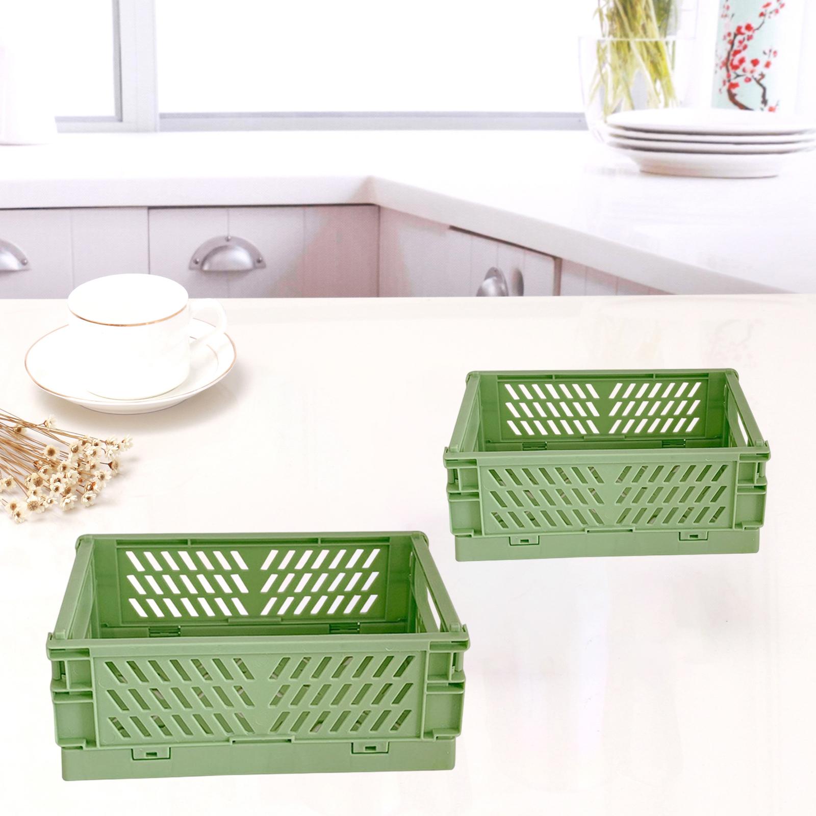 2x Foldable Storage Box Storage Crate Collapsible Storage Bin for Bathroom Home Kitchen