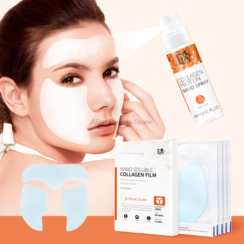 Best of Nano Soluble Collagen Film Mask Face Serum Spray Set Wrinkle Repair Face Filler Essence Moisturizing Brightening Skin Care Set Reviews & Tips