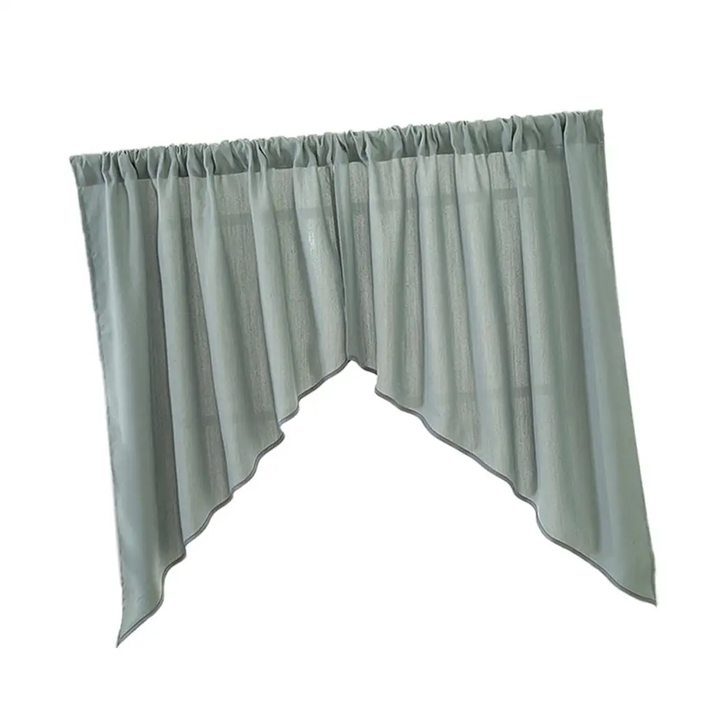 2 Panels Triangular Cafe Valance Tiers for Kitchen Window Decoration