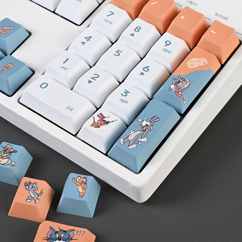 branco dos desenhos animados pbt sublimação keycap