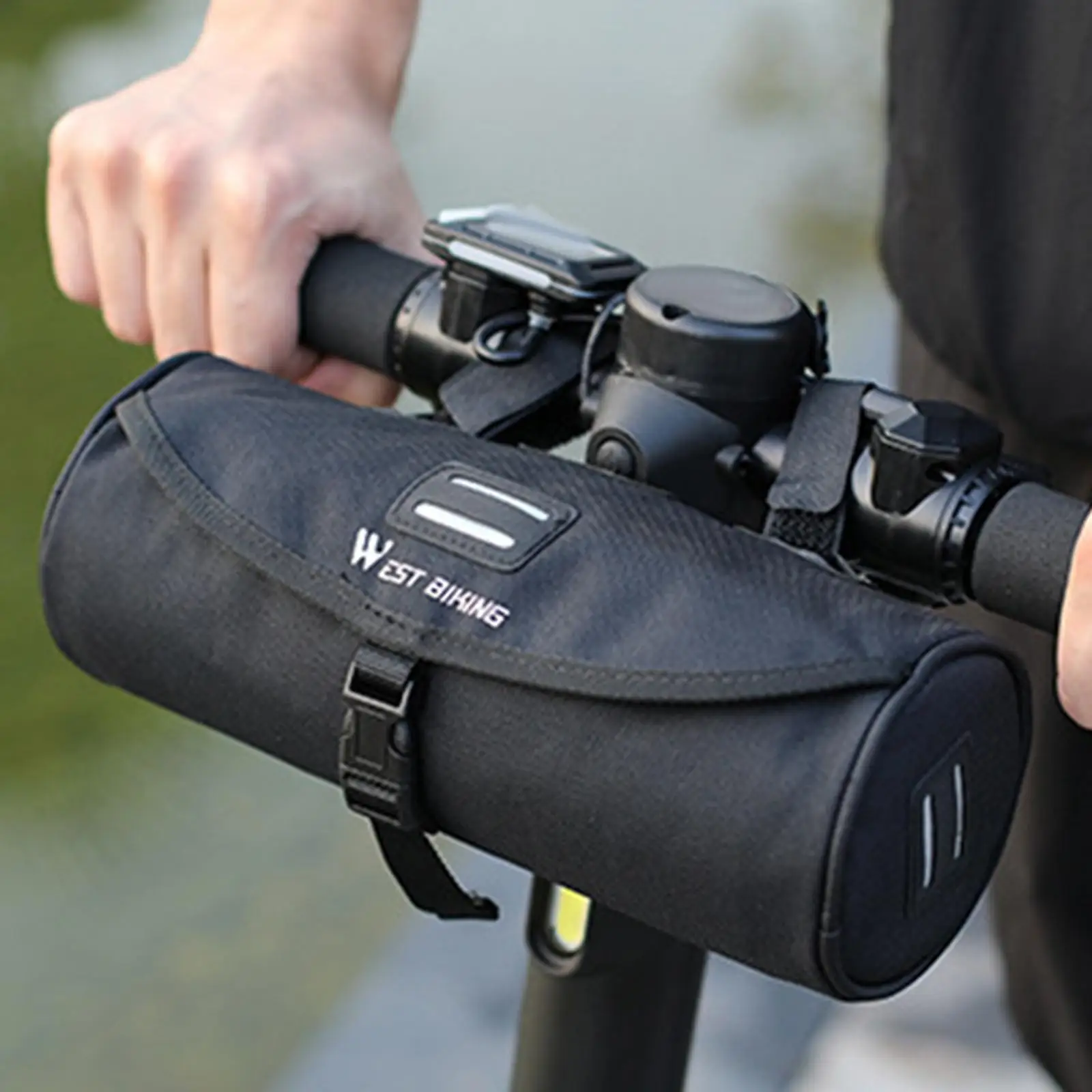 Bike Handlebar Bag,Bike , Adjustable Waterproof Front Storage Bag Large