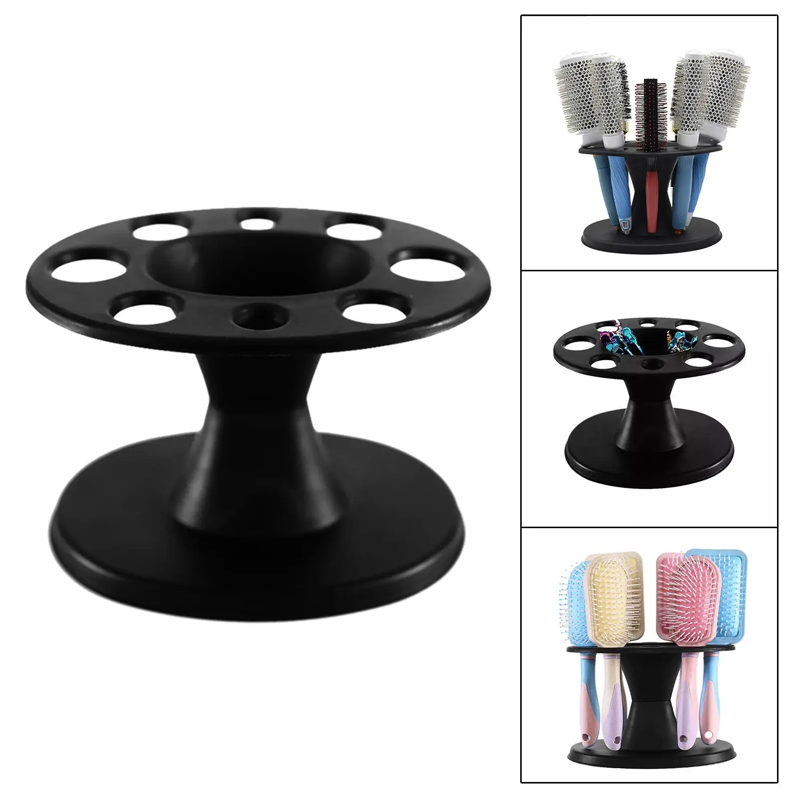 Round Comb Storage Stand Hairdressing Tools Hairbrush Holder for Home Use
