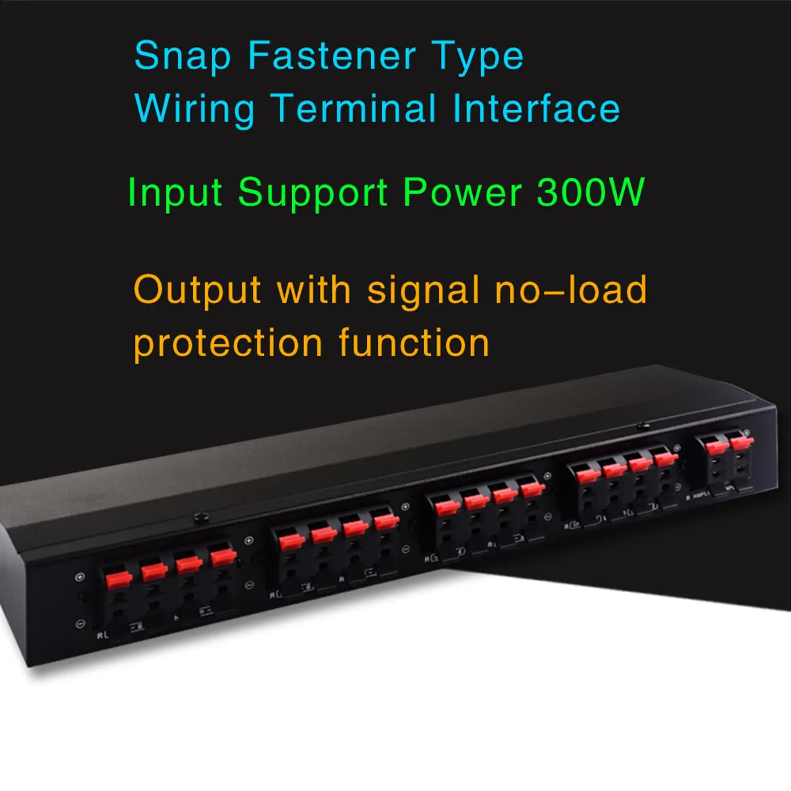 1 in 8 Out Power Amplifier Selector Speaker Audio Distribution with Impedance 300W Splitter Box for Stereo Audio No Power Needed