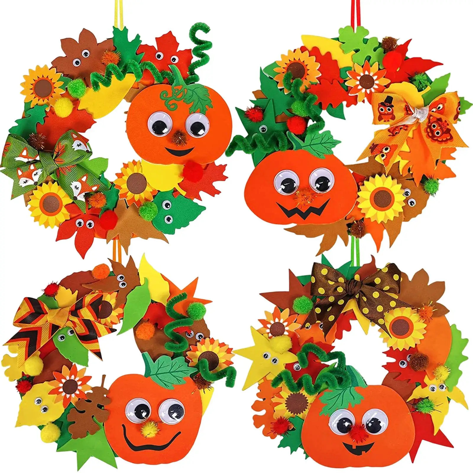 Children Craft Stickers Pumpkin Foam Stickers DIY Toys Halloween Party Decorations Supplies
