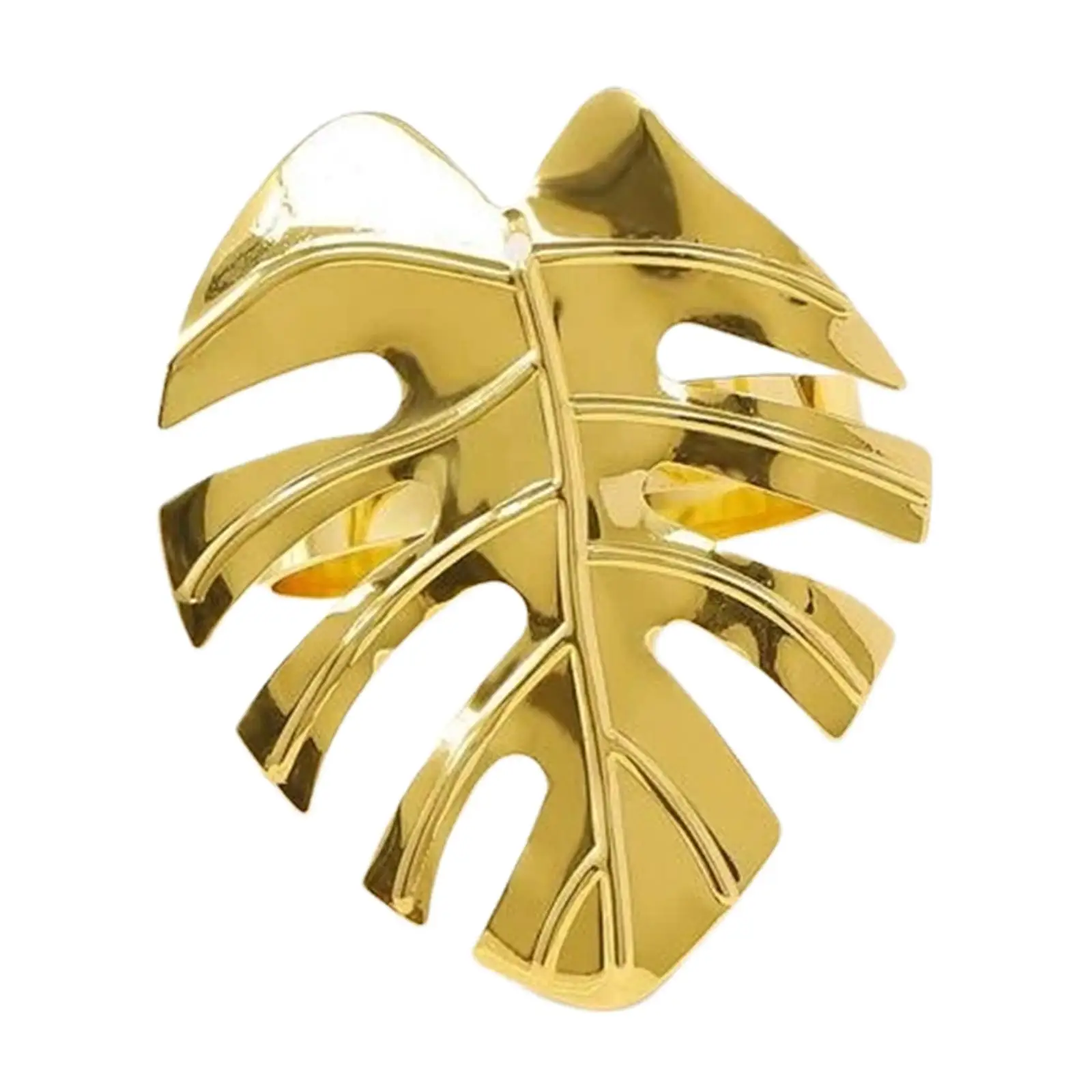 6x Napkin Rings Gold Adornment Metal Modern Decor Dinner Table Serviette Rings for Holiday Wedding Kitchen Restaurant Reception