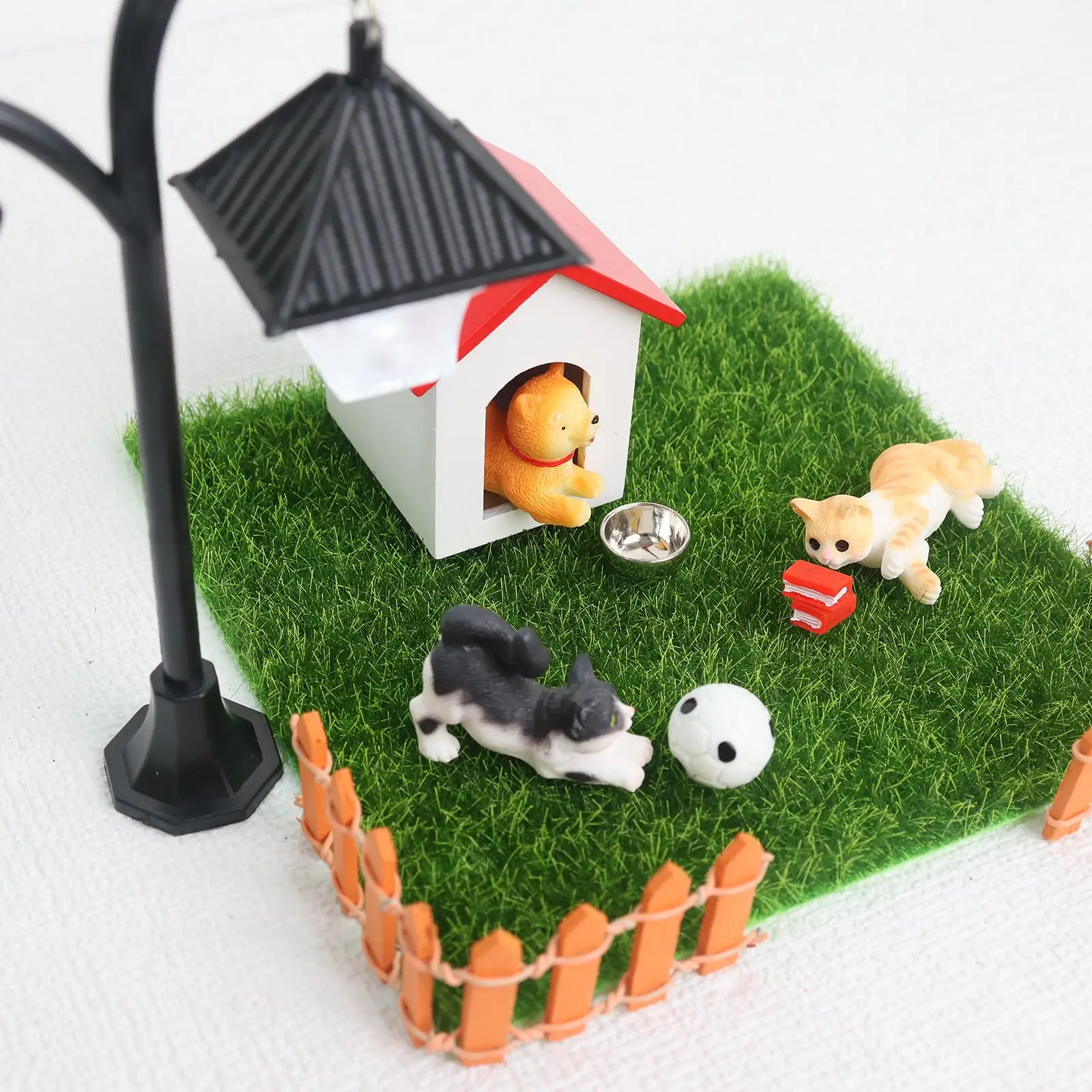 dog house for Children Farm Props Dollhouse Decoration Scene 1:12 Scale Miniature Outdoor Animal puppy Set Puppy Playpen