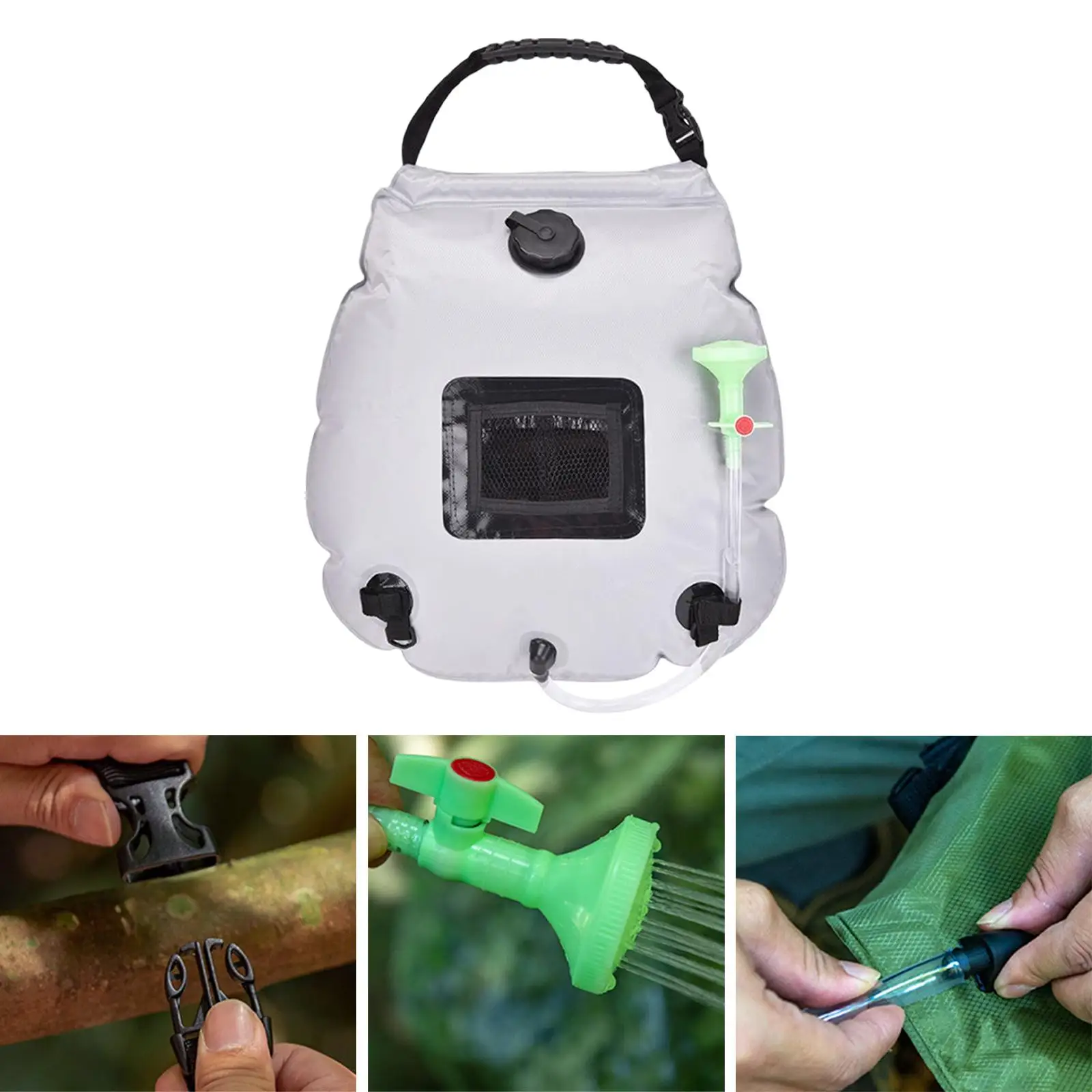 Portable Camping Shower Bag Water Bags 20L Solar Heating Adjustable  