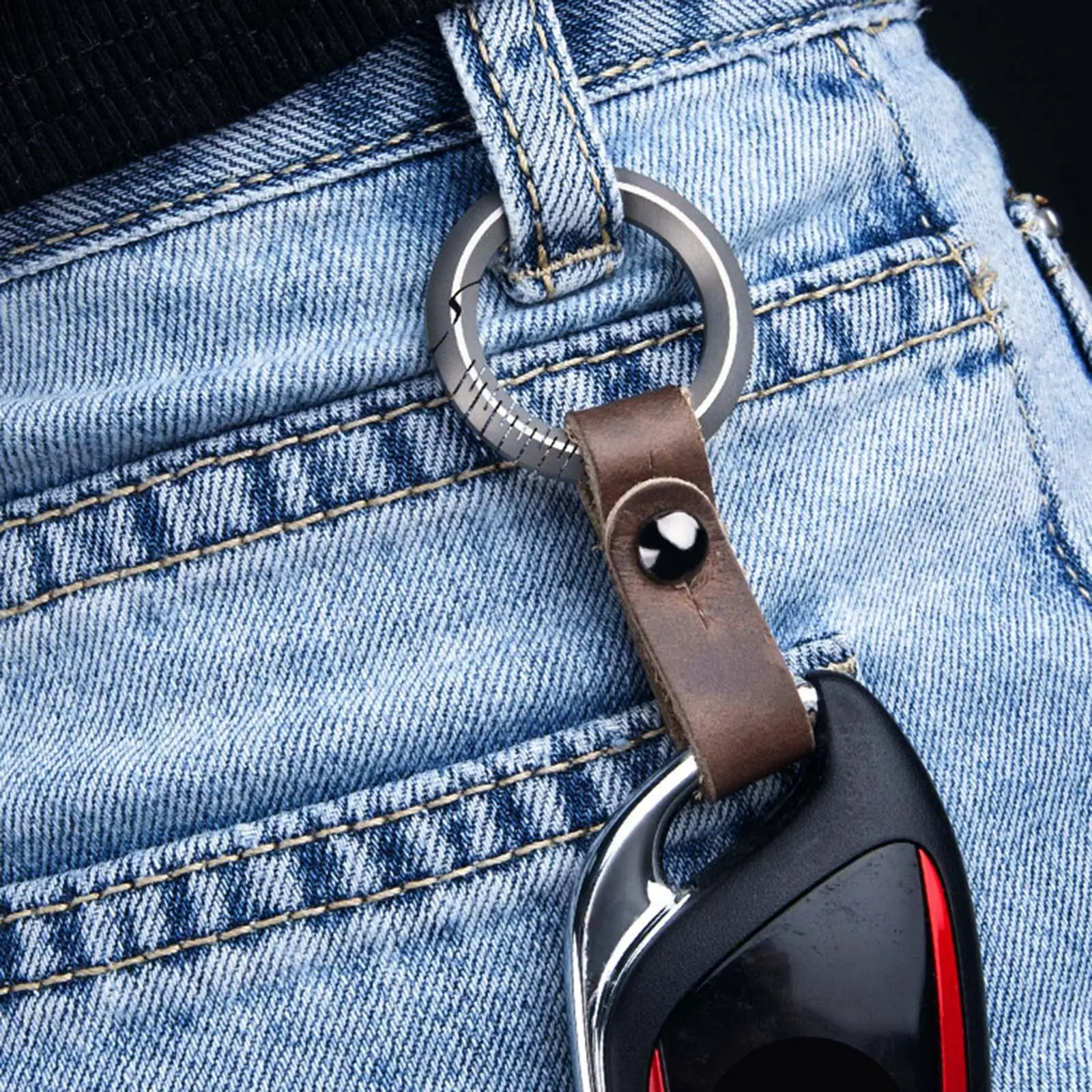 Fashion Keychain Unisex Classic Key Chain Holder Business Car Keyrings, Outdoor Waist Belt Buckle