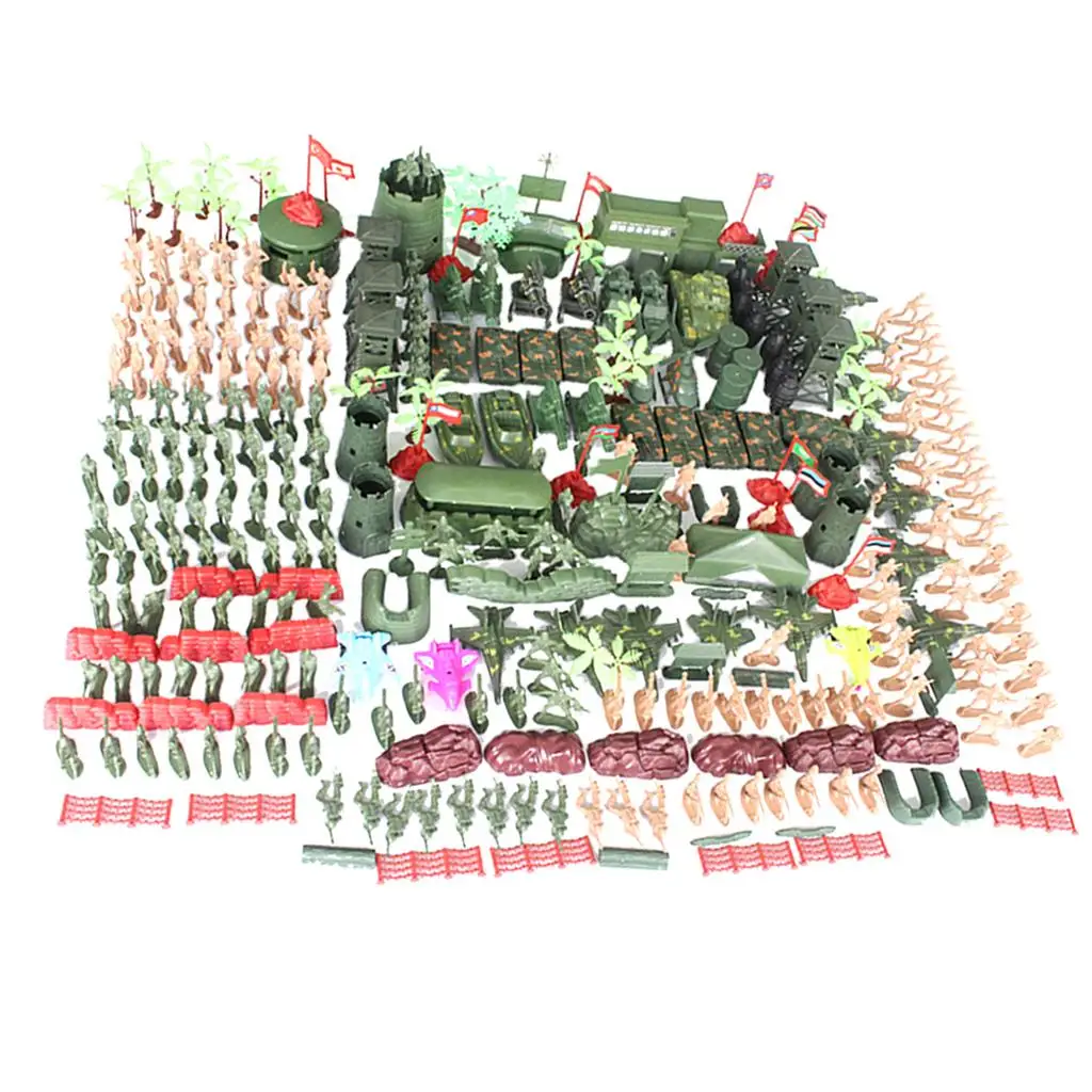 Set of 325pcs 5cm Men Soldiers &  Vehicles Accessories Playset Kits 