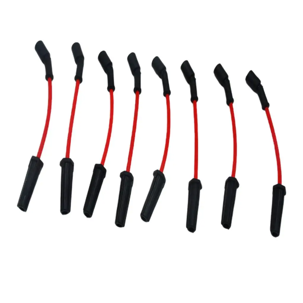 8pcs Racing Ignition Spark Plug Wire Set Red For  LS1 LS4 LS7 Auto