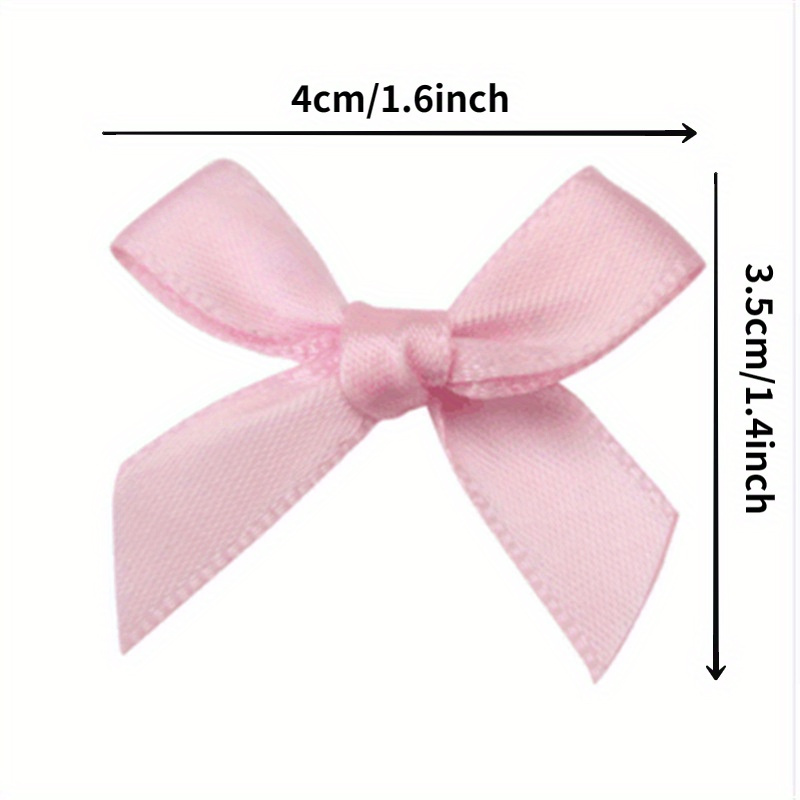 100 Stück/Packung frische rosa Schleifen, kleine Größe, Satinband, Schleife, Blumenhandwerk, Dekoration, Handarbeit, DIY-Party-Dekoration – Detail 4