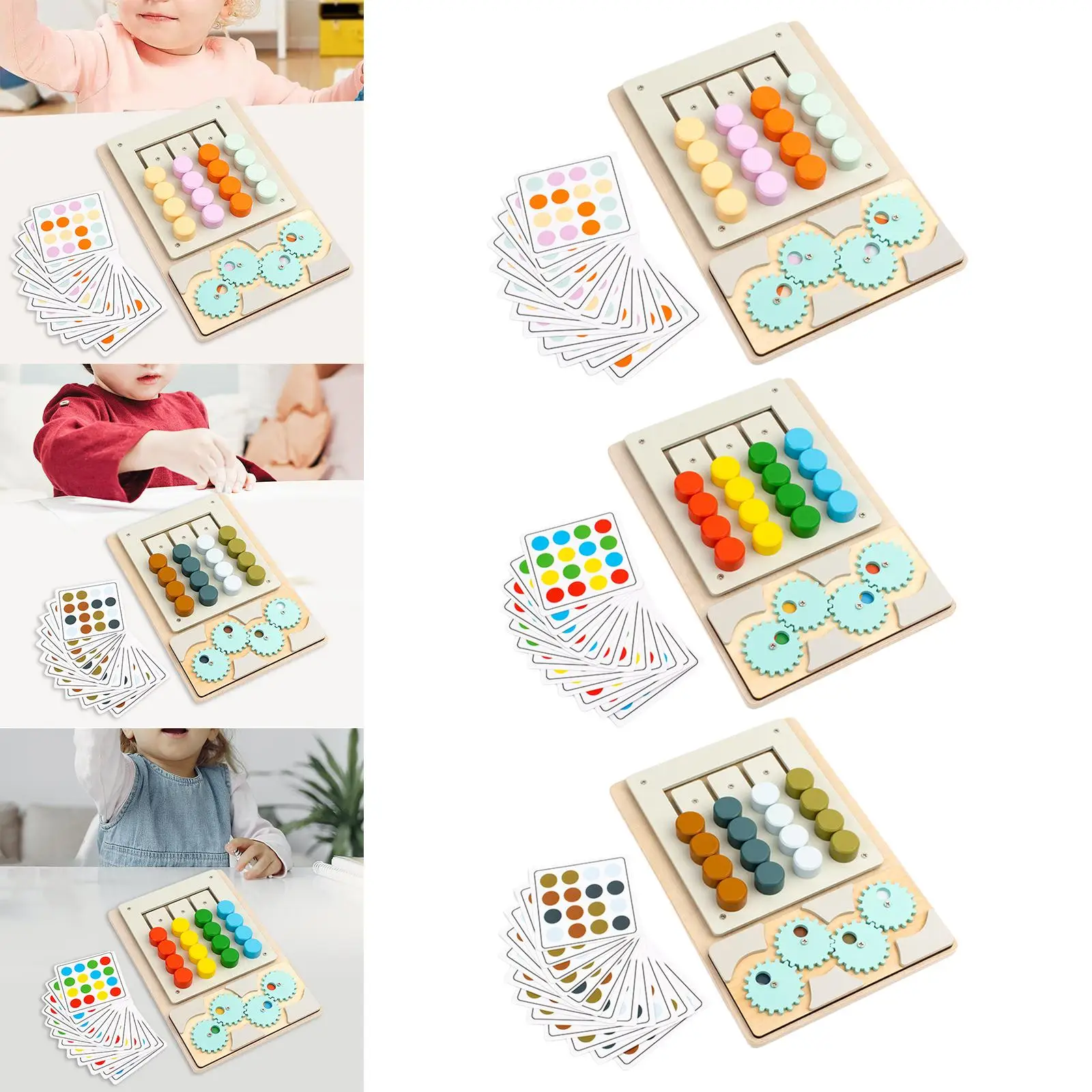 Sliding Puzzle Color Sorting Toy Montessori Educational for Boys Girls Gifts