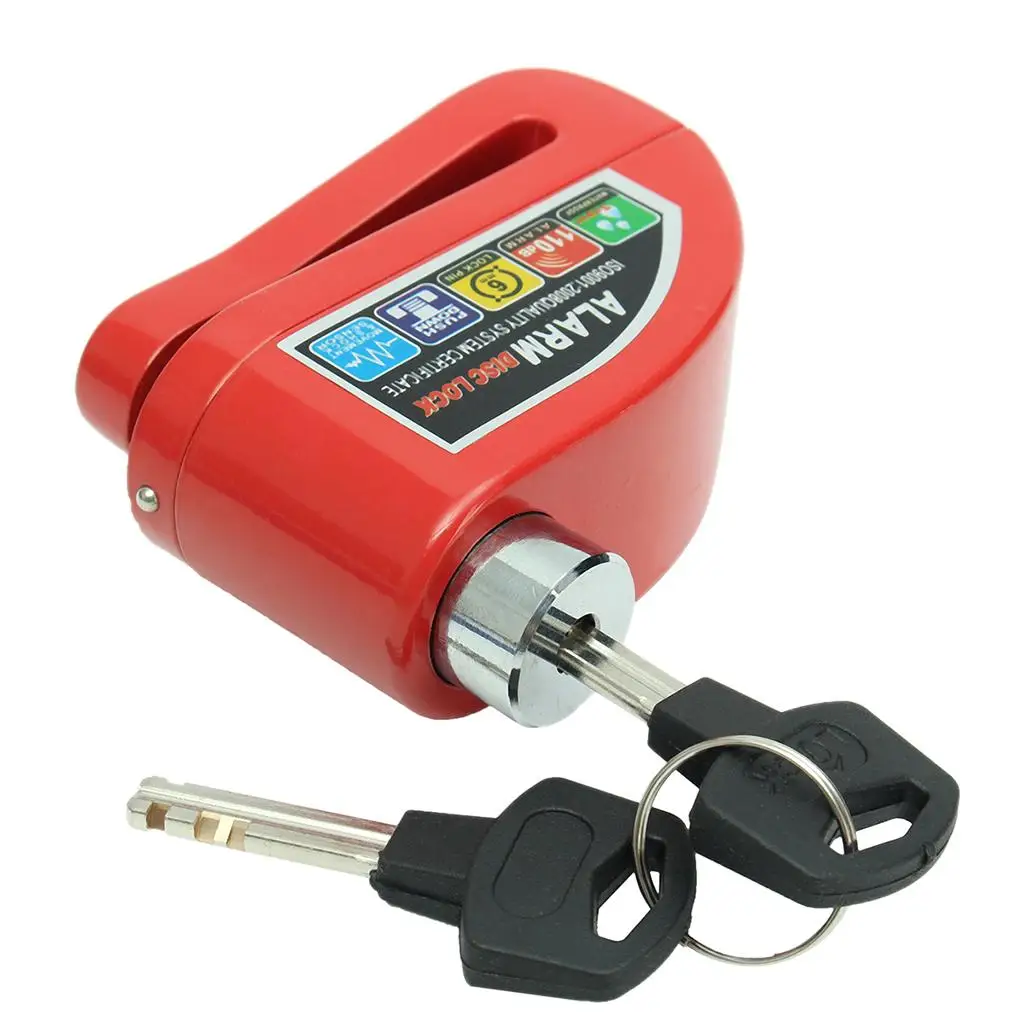 Alarm Disc Brake Lock, Portable Anti Mini  Motorcycle Motorbike Alarm , 110dB Alarm Sound with two keys