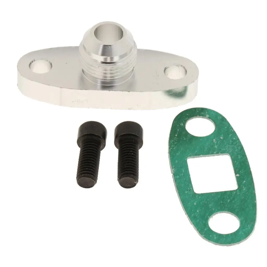 Auto Replacement Oil Feed Inlet Flange+Gasket Adapter Kit  Fitting T3 T4