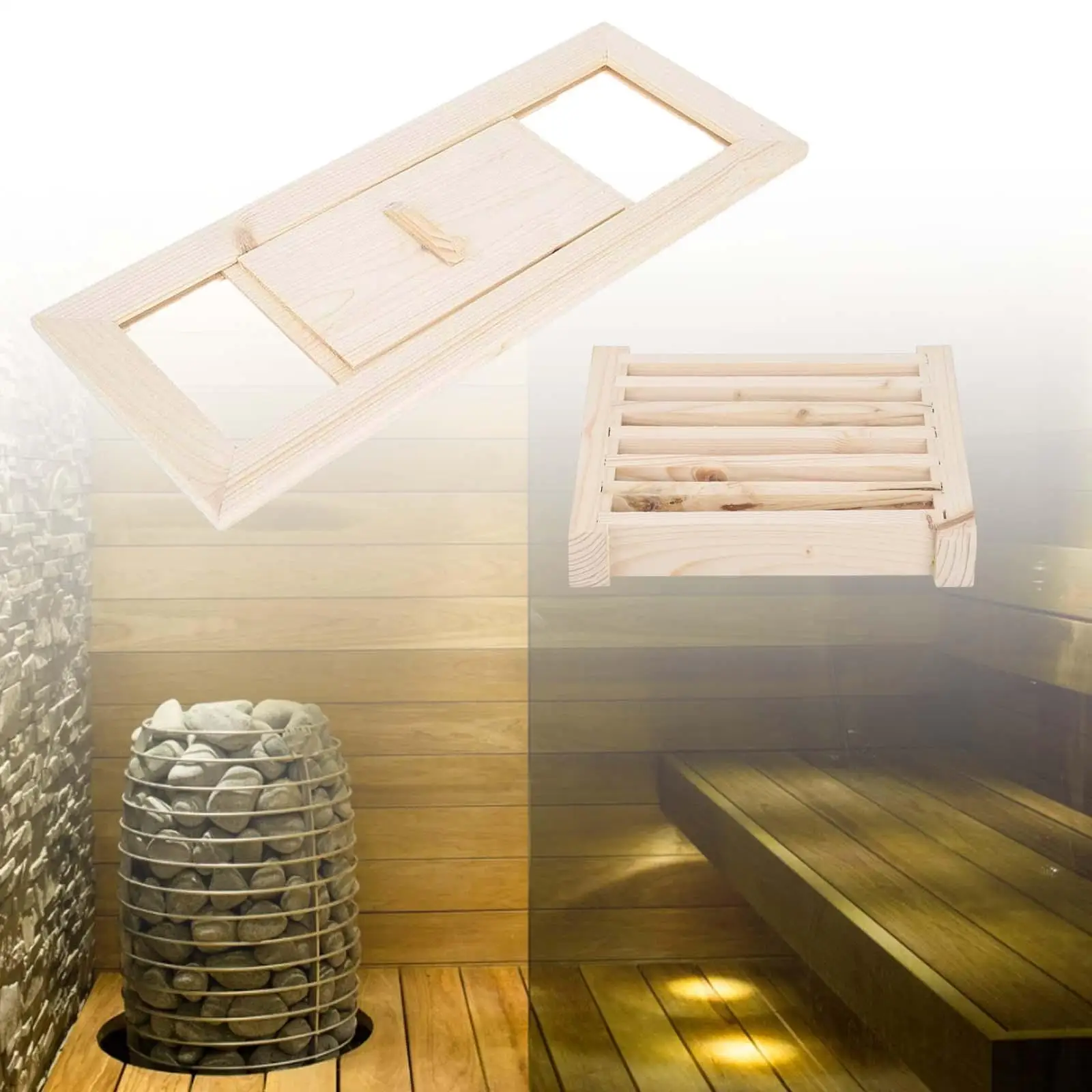 Sauna Room Air Vent Shutter Window Panel Grille for Steam Room Shower Bath