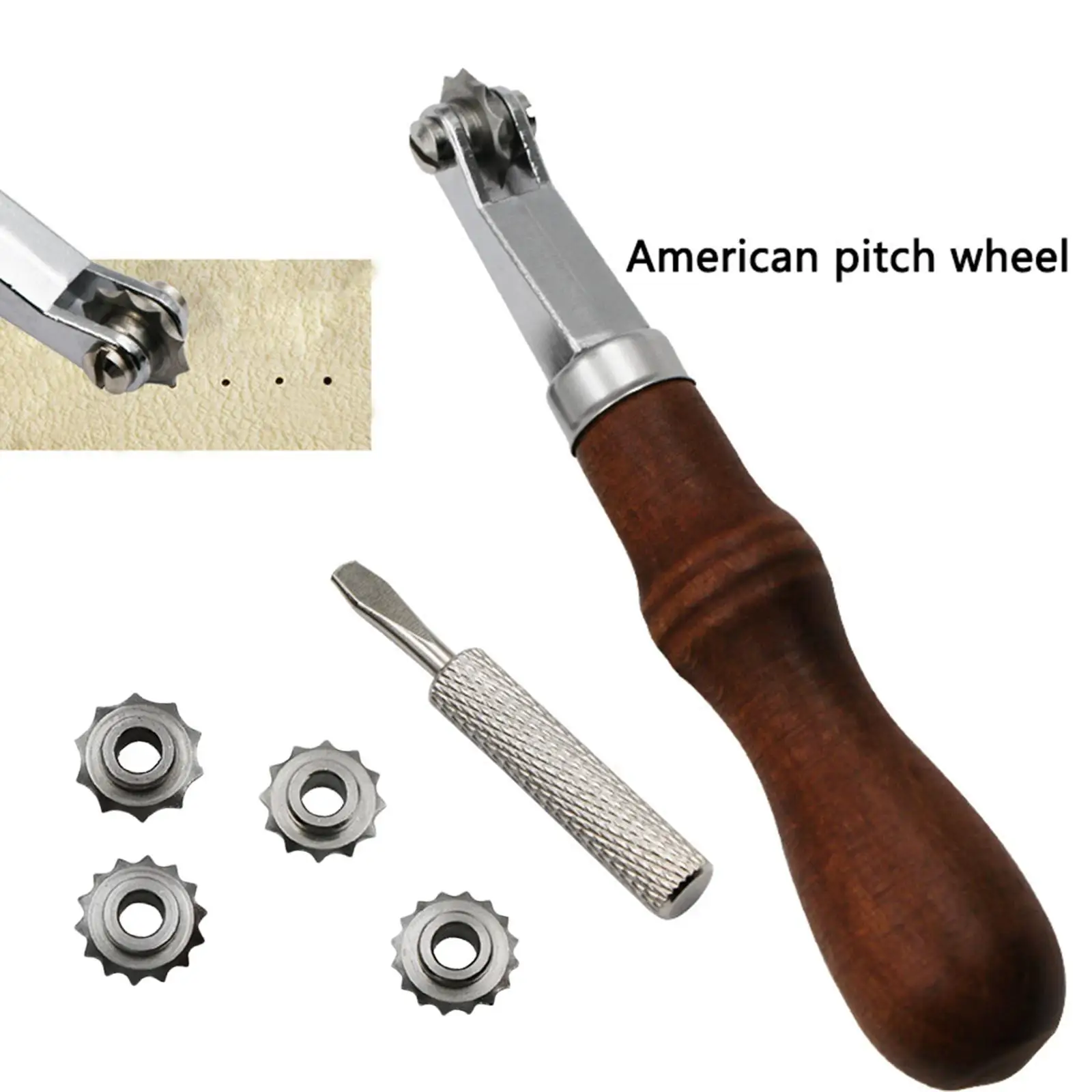 Tracing Wheel - Professional Stitch Marking Spacer,  Tracing Wheel with Wooden Handle for Arts and Leather Crafts