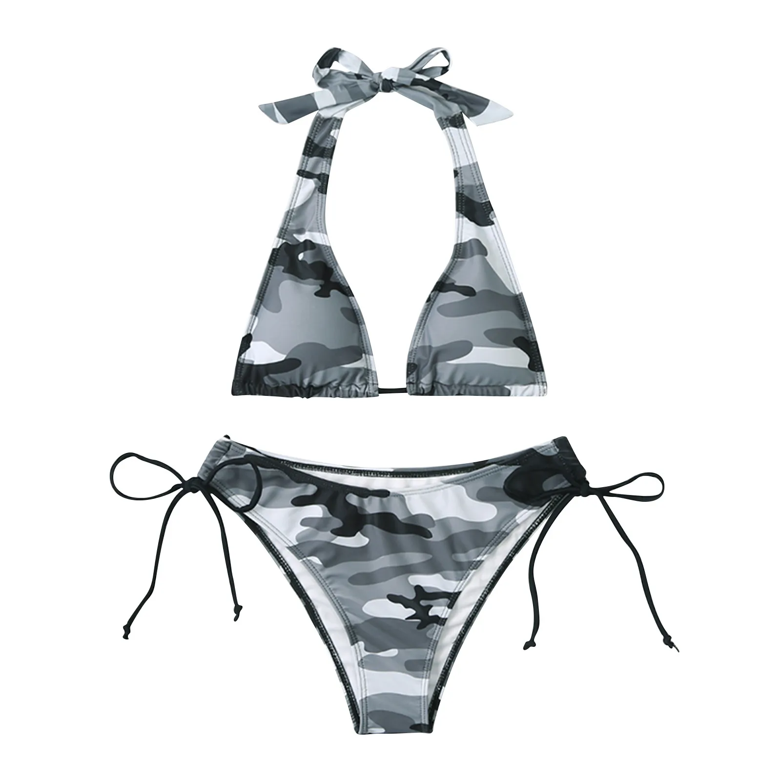 Women Summer Cool Bikini Set Backless Lace-up Thin Low Waist Female Swimsuit Simple Design Cool Woman Swimwear 2022 swimsuit