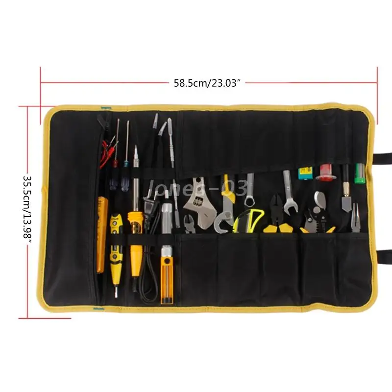 Q6PE Roll Tool Pouch Tool Tote Bag Electrician Tool Hanging Bag Durable Oxford Cloth Folding Tool Bag Multi Pockets Organizer best tool backpack