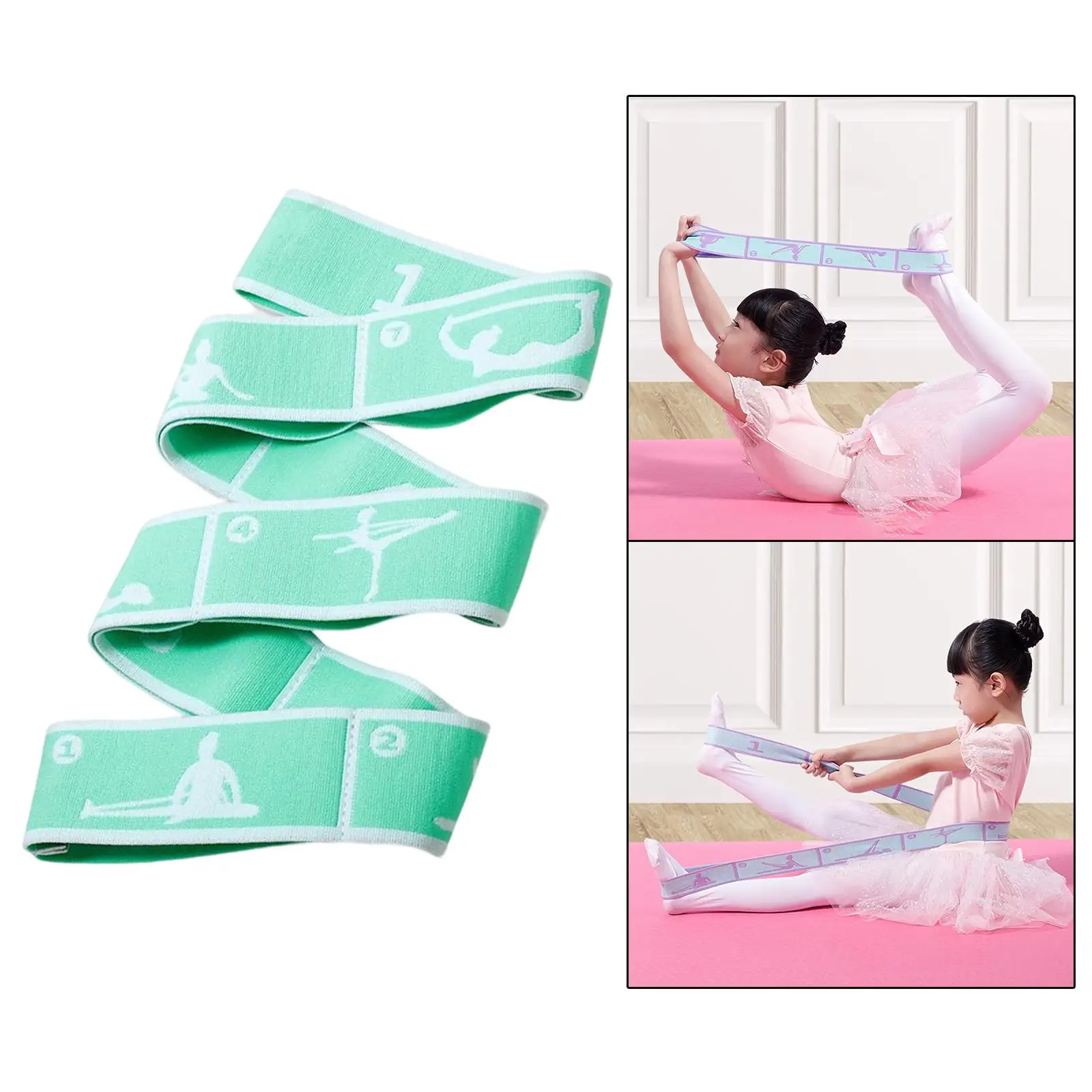 Multifunctional Resistance Band Webbing Training Yoga Stretching Belt Elastic Band for Beginner Dance Workout Gymnastics Pilates