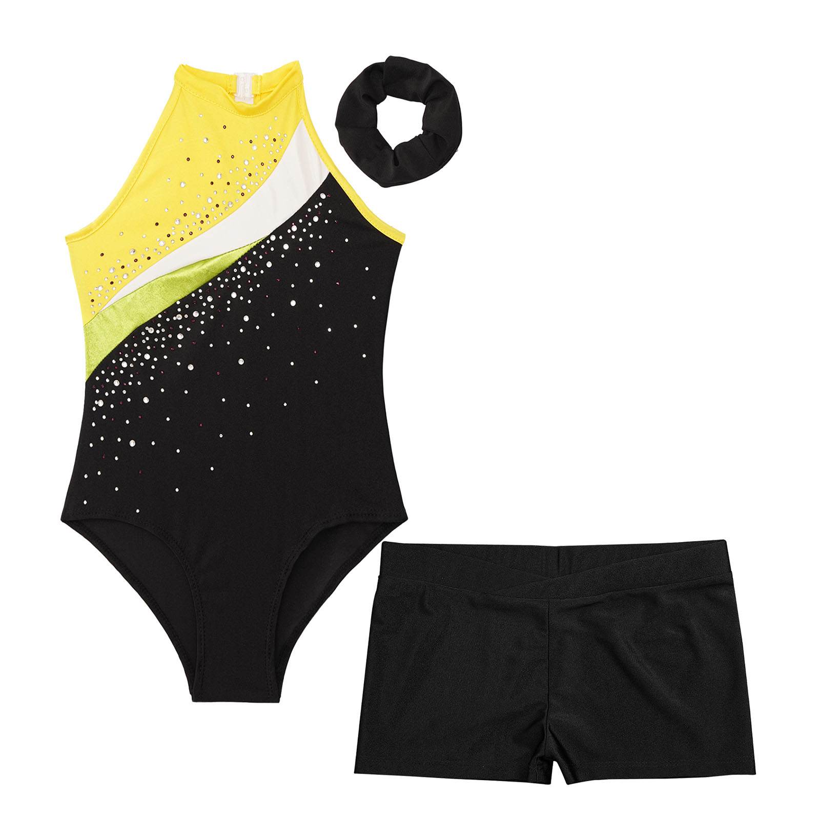 Kinder Mädchen Gymnastik Trikots Ballett Tanz Outfits Strass sportliche Biketard Shorts Set Workout Eiskunstlauf Bodysuit – Detail 21
