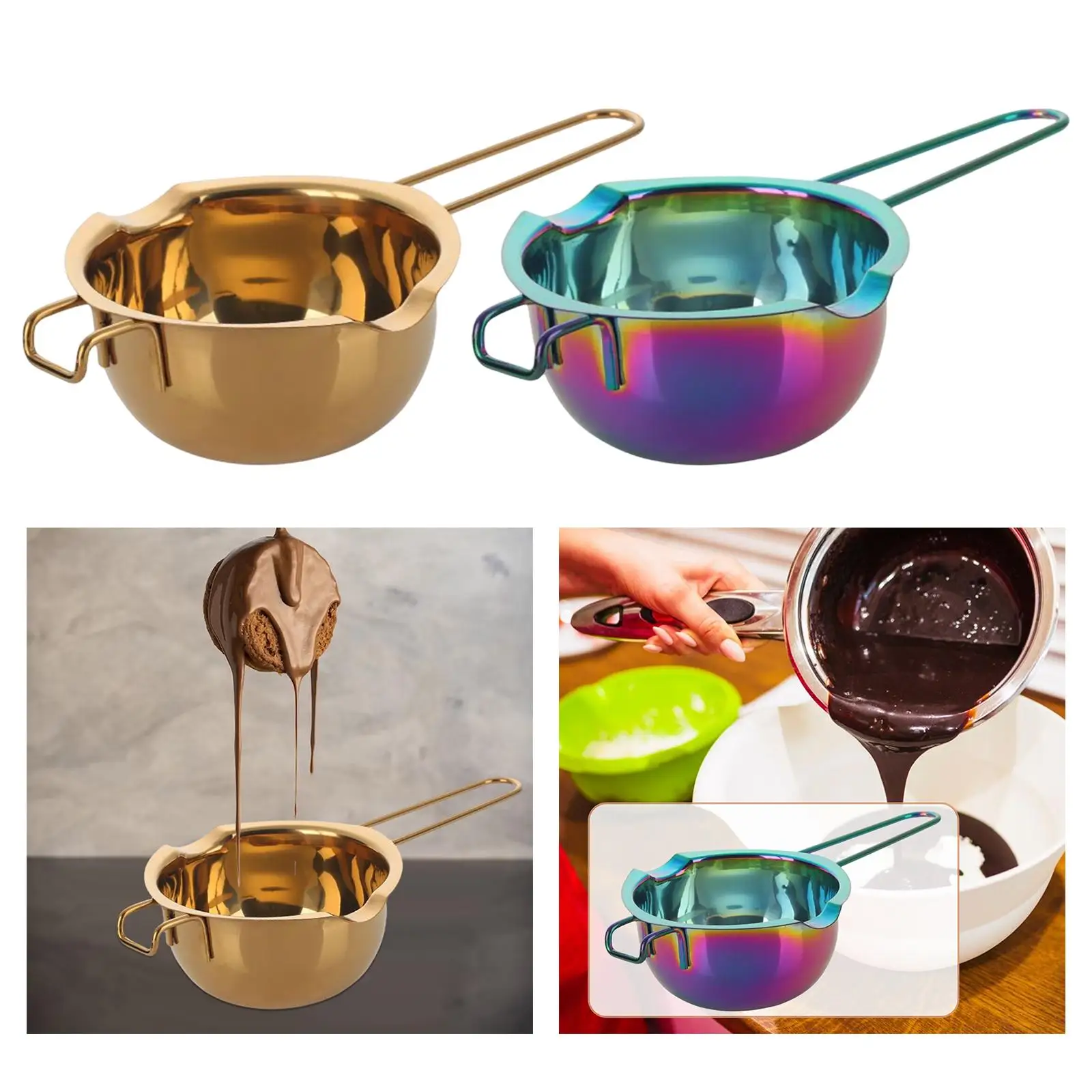 Stainless Steel Double Boiler Melt Pot 400ml for Home for Melting Chocolate