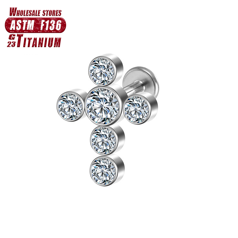 Septum Tragus Piercing Lippen stecker f136 Titan Knorpel Ohr stecker sexy charmante Ohrringe 16g Frauen Labret Clicker Helix Körpers chmuck – Detail 12