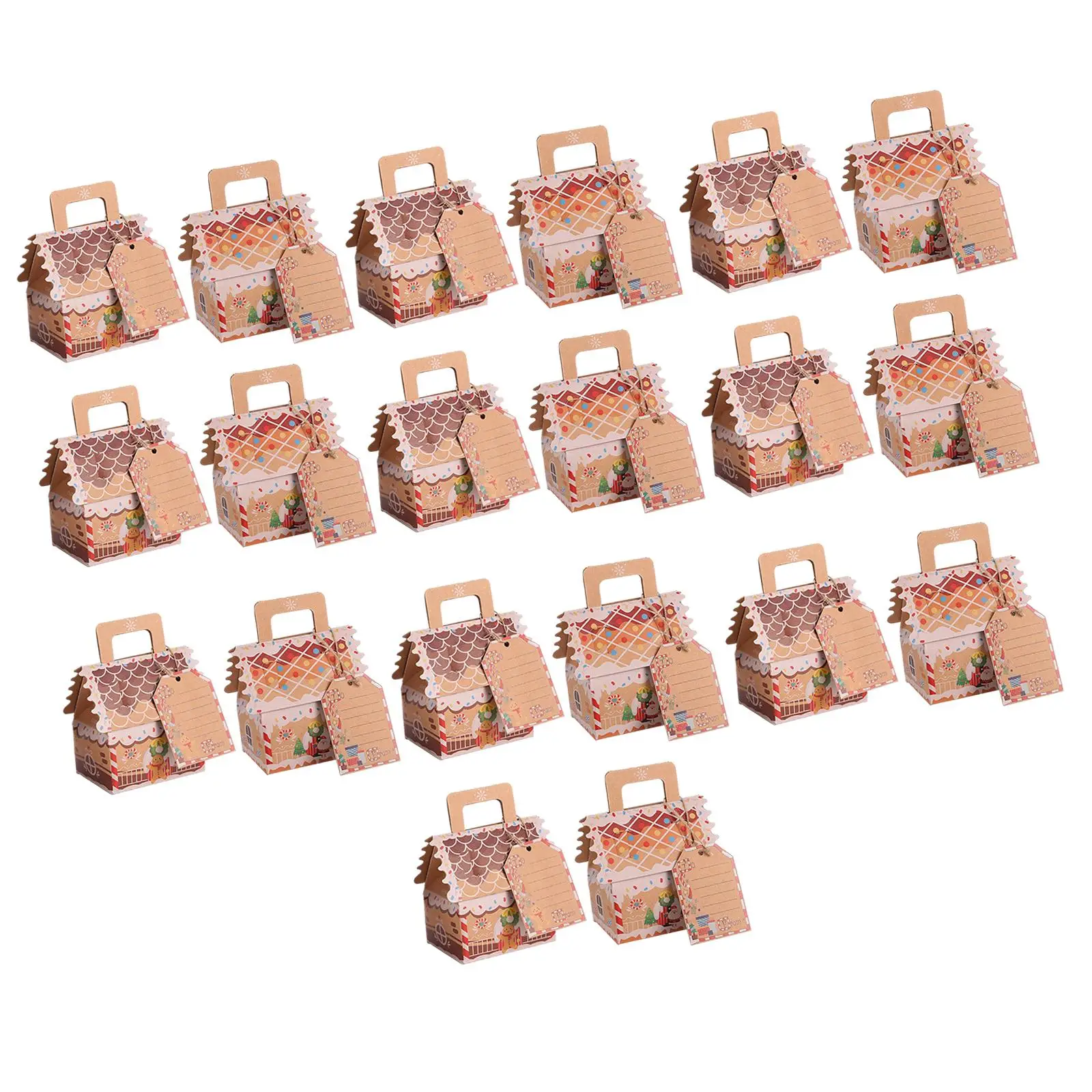 20 Pieces Candy Packing Box Biscuits Bag Packing Supply Candy Boxes for Holiday Christmas Party Festival Wedding Cookies