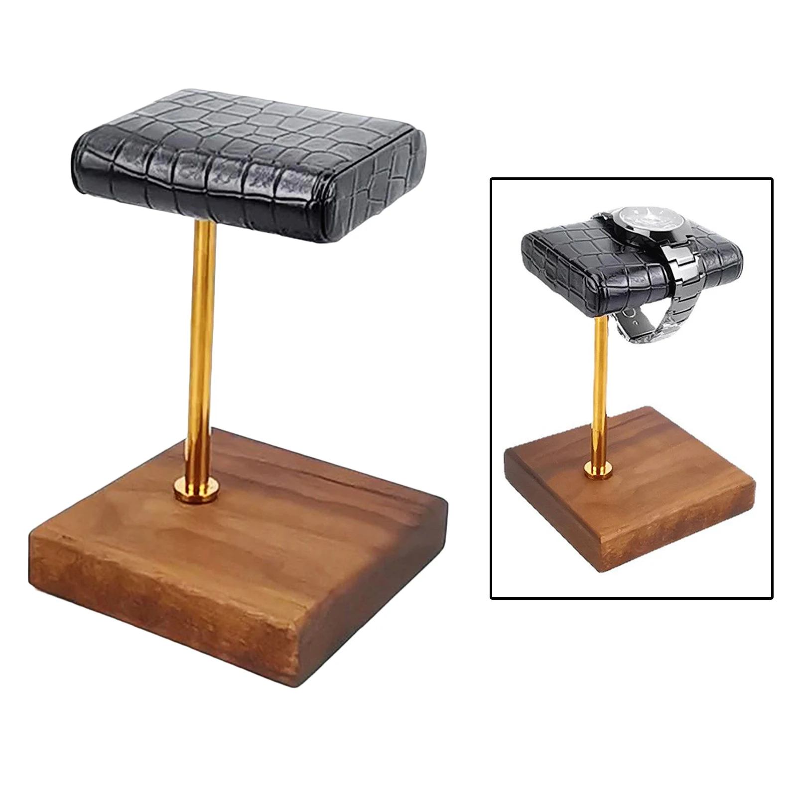 Handcrafted Leather & Marble Watch Display Stand, Home Use or Portable for Travel, Business Trip,  to Rest and Store 