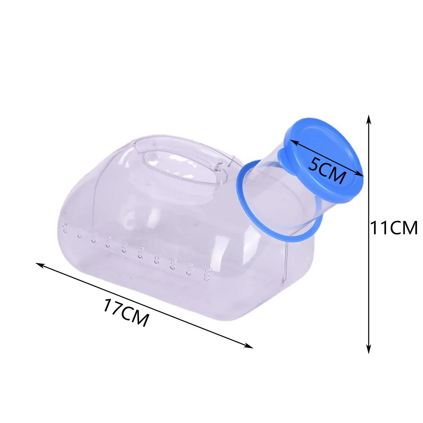 Portable Urinal Bottle Plastic Bedpans for Urine Collection Outdoor Patient 1000ml Urine Jar with caps Lid Spill Proof Camping