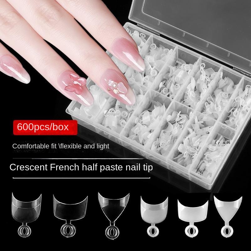 Best of 600Pcs Nail Art Fake Nail Half Cover French Crescent Edge Small White Edge Short Style Nail Art Decoration Tool Reviews & Tips