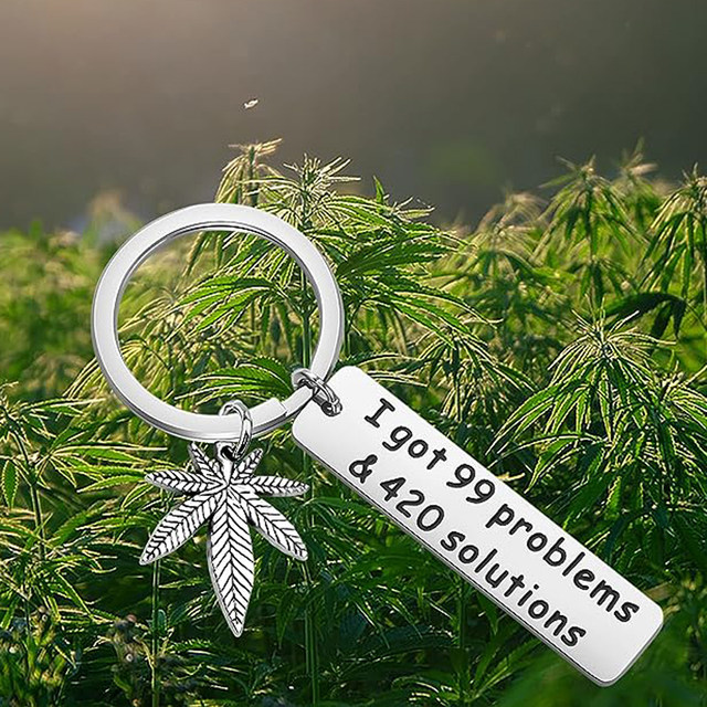 Leaf Weed Keychain 420 Jewelry Gift For Stoner Weed Lover I Got 99 Problems  and 420 Solutions Keychain - AliExpress